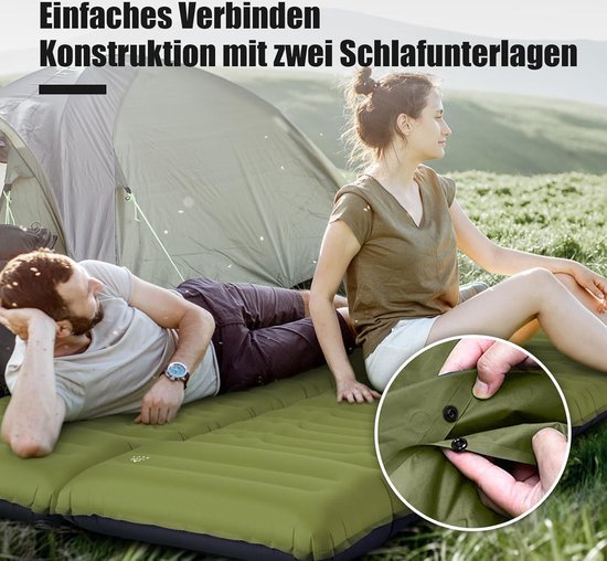 Slaapmat - extra dikte 10 cm - opblaasbare slaapmat - lichtgewicht - waterdicht - ingebouwde pomp - luchtmatras - camping backpacken wandelen tent reizen van The Friendly Swede — afbeelding 3