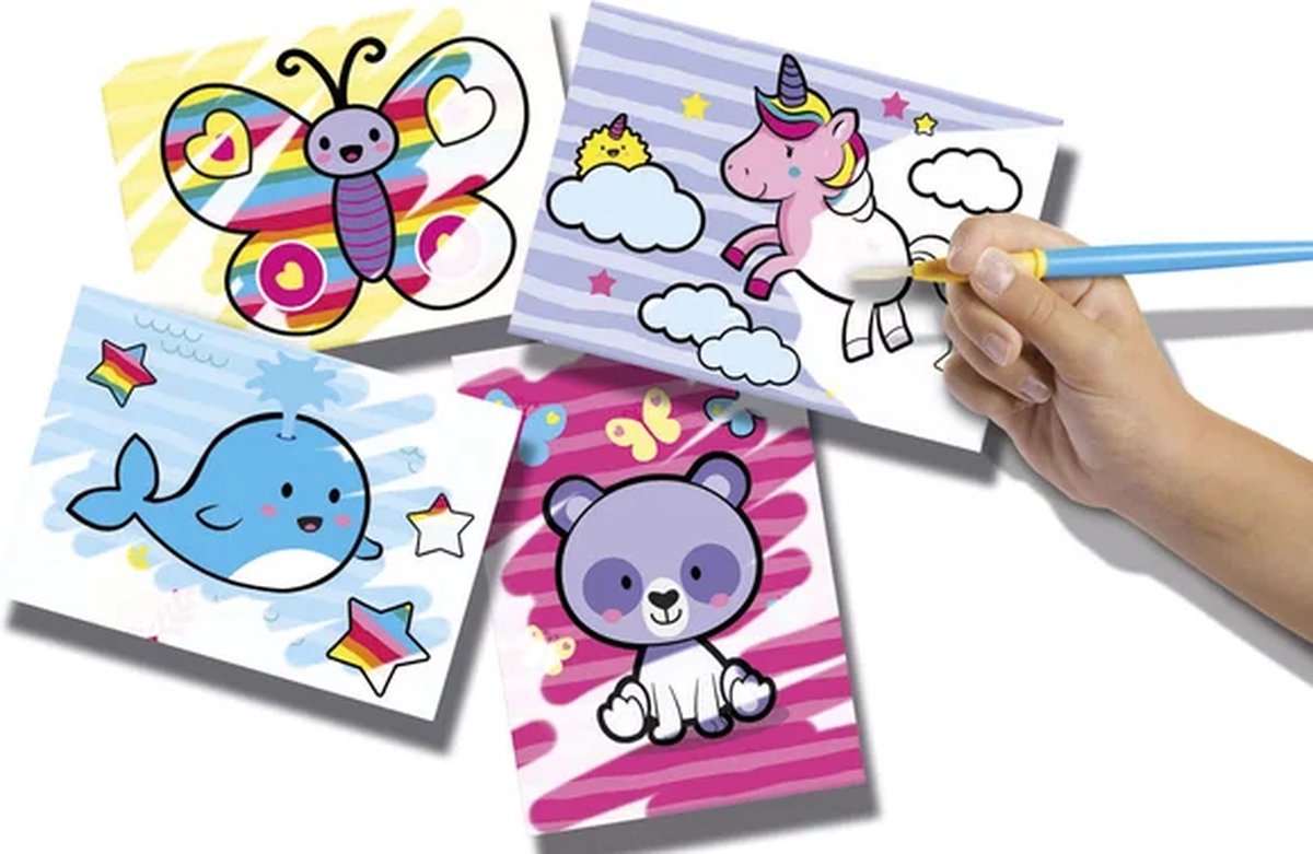 SES Creative - My First - Kleuren met water - Fantasie dieren – Verven - zonder geknoei - inclusief 4 kleurplaten en kwast - steeds opnieuw te gebruiken – 1 tot 4 jaar — afbeelding 2