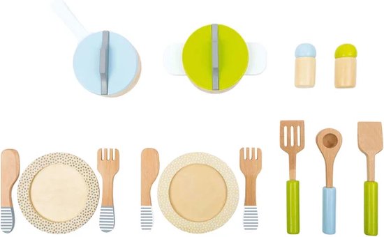 Small Foot - Houten Kookgerij en Servies Set, 15dlg. van Small Foot — afbeelding 5