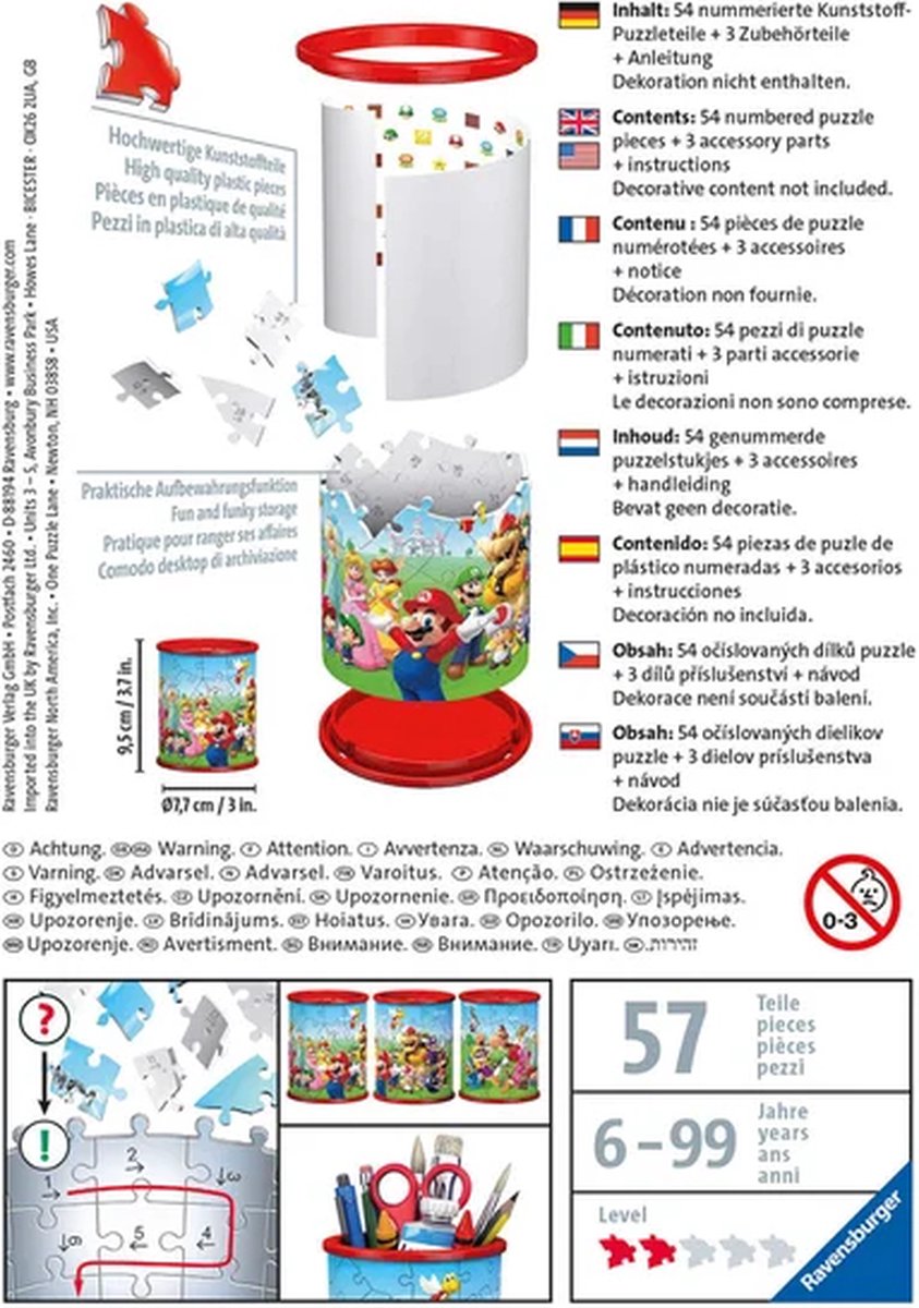 Ravensburger Pennenbak Super Mario - Puzzel - 54 stukjes - Vanaf 7 jaar — afbeelding 6