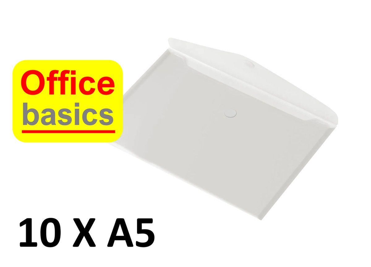 10 x Enveloptas Office Basics - A5 - dwars - wit