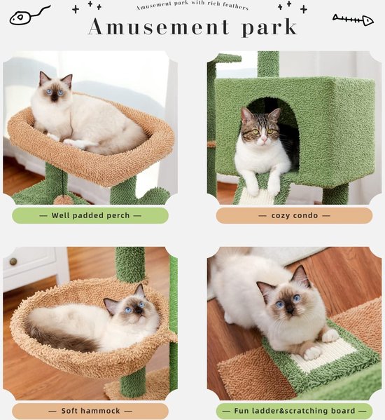 Krabpaal, 78 cm, moderne cactus kattenkrabpaal voor kleine, middelgrote