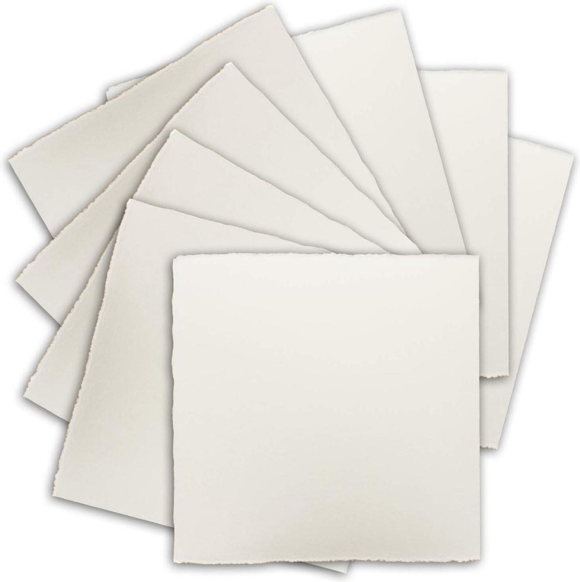 Vintage handgeschepte vierkante enkele kaarten - natuurwit vellum oppervlak - 50 stuks 12x12 cm 225 g/m²