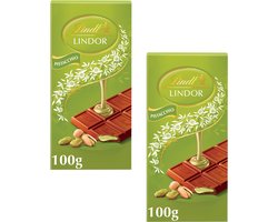 Lindt LINDOR Pistache Chocoladereep 2x 100 gram - Pistache Chocolade