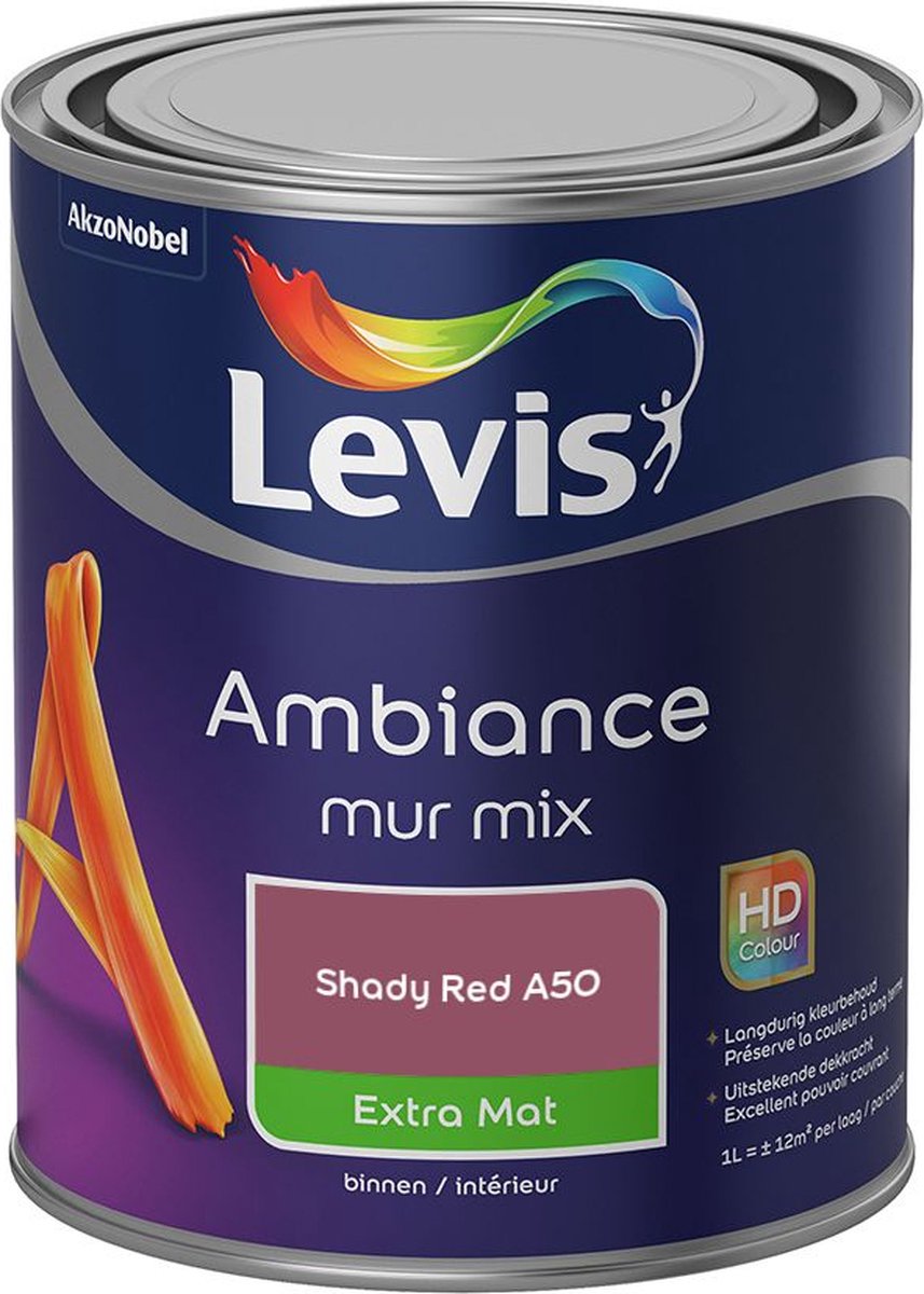 Levis - Ambiance Mur Extra Mat Mix - Shady Red A50 - Mengverf - 1 L