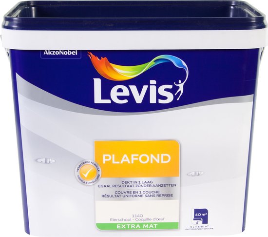Peinture pour Plafond Levis , Extra Mat, Coquille d'Oeuf, 5L