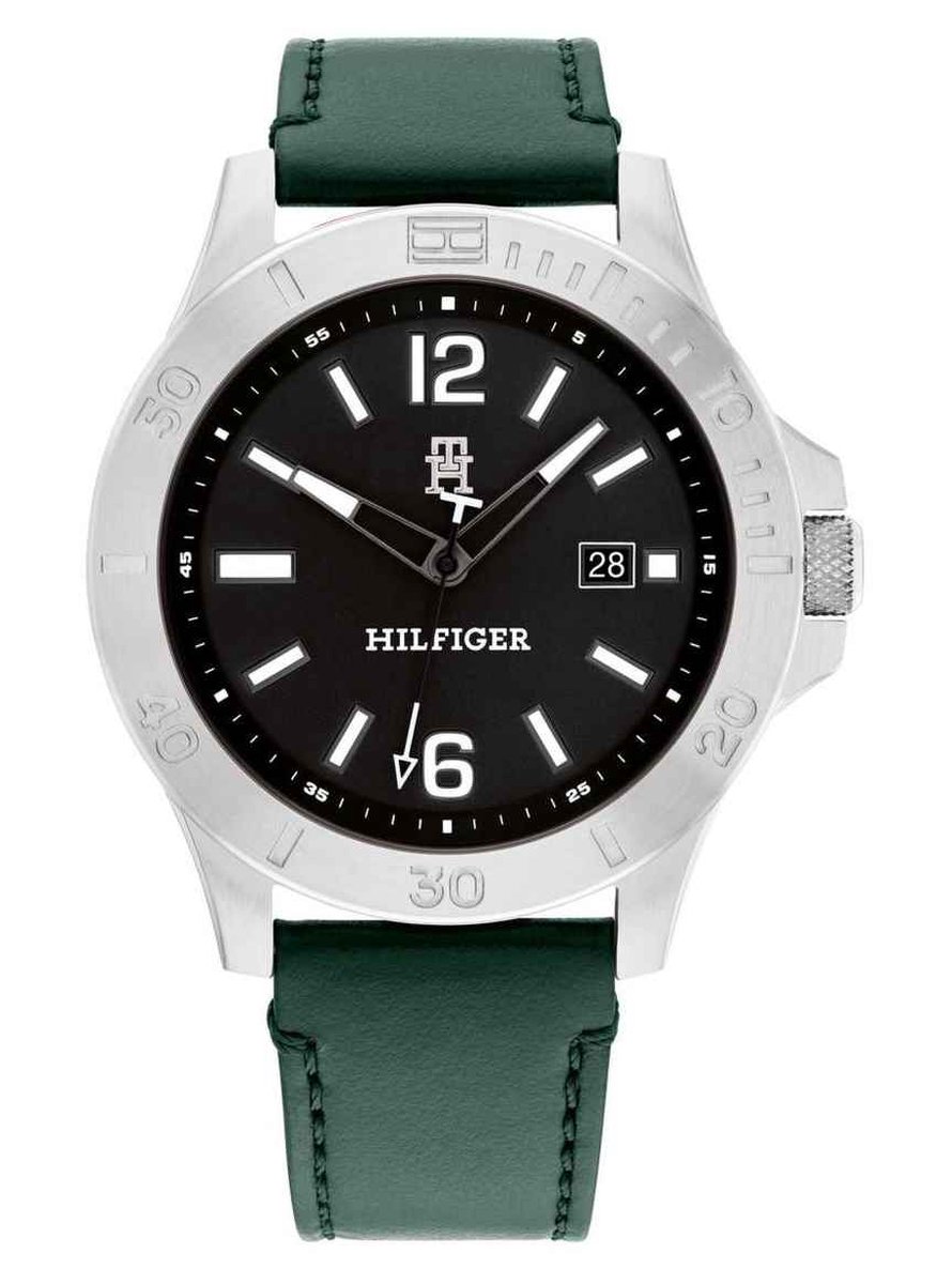 Tommy Hilfiger Ryan 1710531 Horloge - Leer - Groen - Ø 46 mm