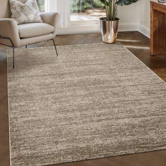 Foto: Relax oslo laagpolig effen vloerkleed modern tapijt beige 200x290 cm