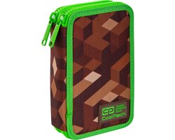 CoolPack - Pennenzak - Pennenetui - pennenetui met accessoires - 3 vakken - City Jungle / Groen en Bruin