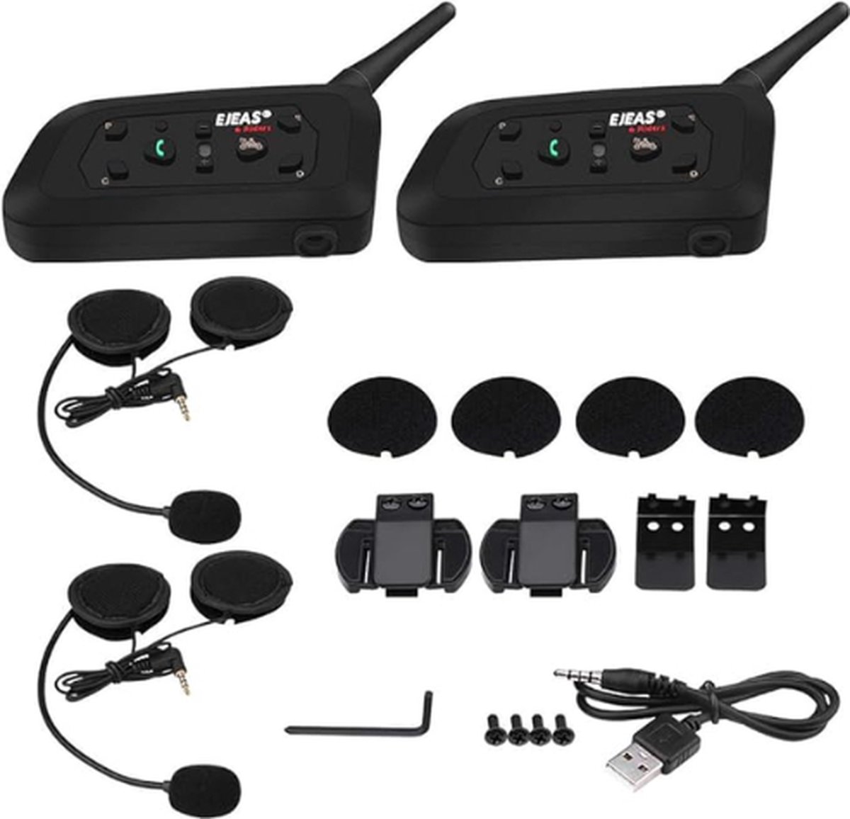 Motorhelm Headset (Set van 2) - Met Microfoon - Intercom Motor Helm - Headset Helm - Motor Communicatiesystemen - Motor Headset - Freecom - Bluetooth - Oortelefoon - Koptelefoon