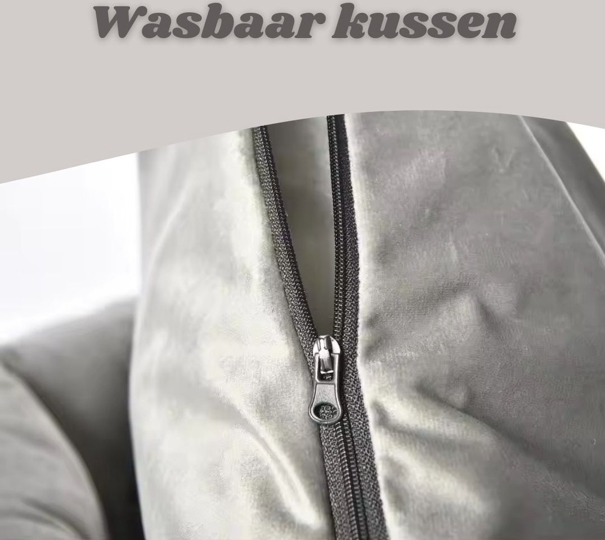 Fluffy Paw - Groot Luxe Hondenbed - Wasbaar - Hondenkussen - Gewatteerd Hondenmand - Hondensofa - Kattenbed - Hondenmanden - 75 x 65 cm - velvet grijs thumbnail 3