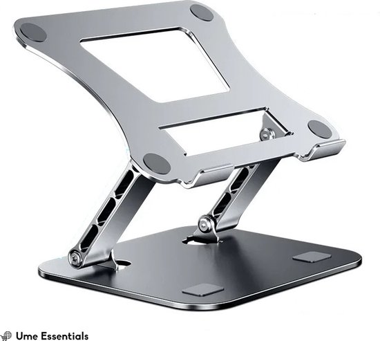 Foto: Ume essentials laptop standaard ergonomische laptop houder inklapbaar en verstelbaar zilver