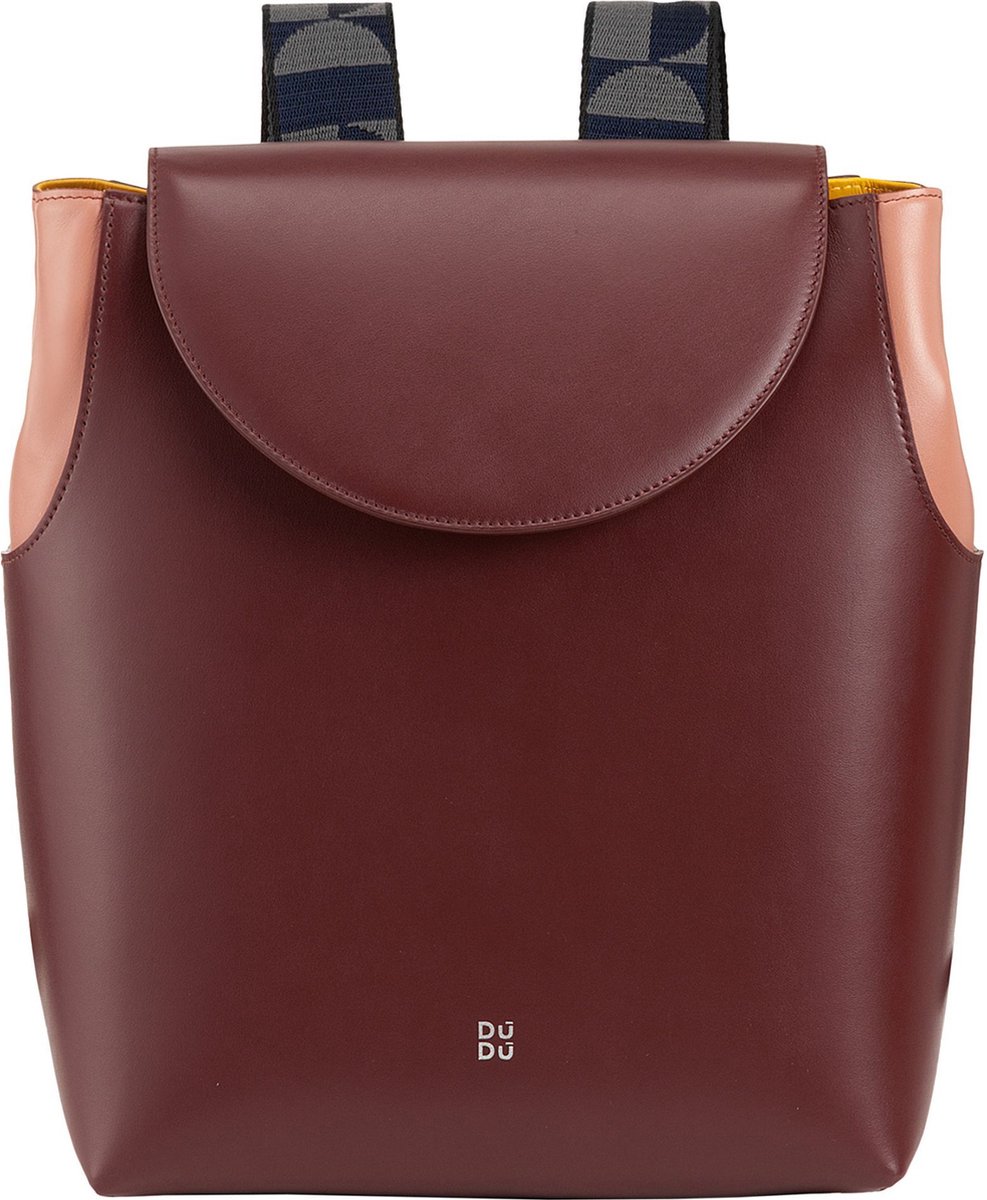 DuDu City rugzak leer 30 cm - burgundy