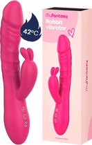 MyFantasy® Stotende Rabbit Vibrator - Verwarmbaar - Pulsing Clitoris en G-spot Stimulator - Vibrators voor Vrouwen Realistisch - Sex Toys voor Koppels - Kamasutra - Tarzan Vibrator Dildo - Roze