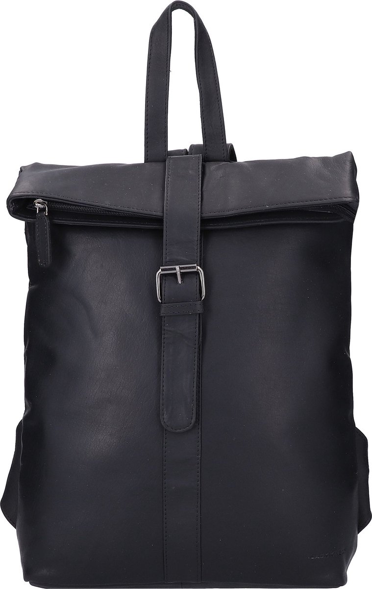 Jack Kinsky Montreal City rugzak leer 31 cm - schwarz