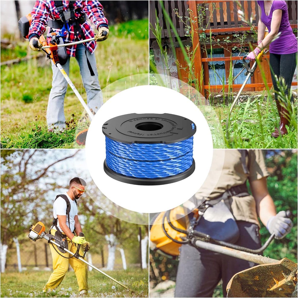 QENETY 6 Stück Ersatzspulen Für Black & Decker Rasentrimmer – 1,65 Mm Schnur, Kompatibel Mit GL-Serie