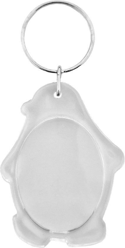CombiCraft Porte-clés en plexiglas pingouin vierge 42x54mm - 10 pièces