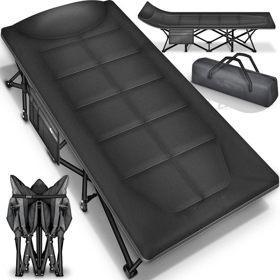 Foto: Sens design veldbed kampeerbed campingbed stretcher zwart 210 cm