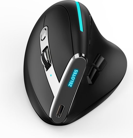 Draadloze Muis - Ergonomisch – Bluetooth 4.0 – 2.4GHz – USB – Draadloos – Computermuis – Laptop – PC -LED RGB