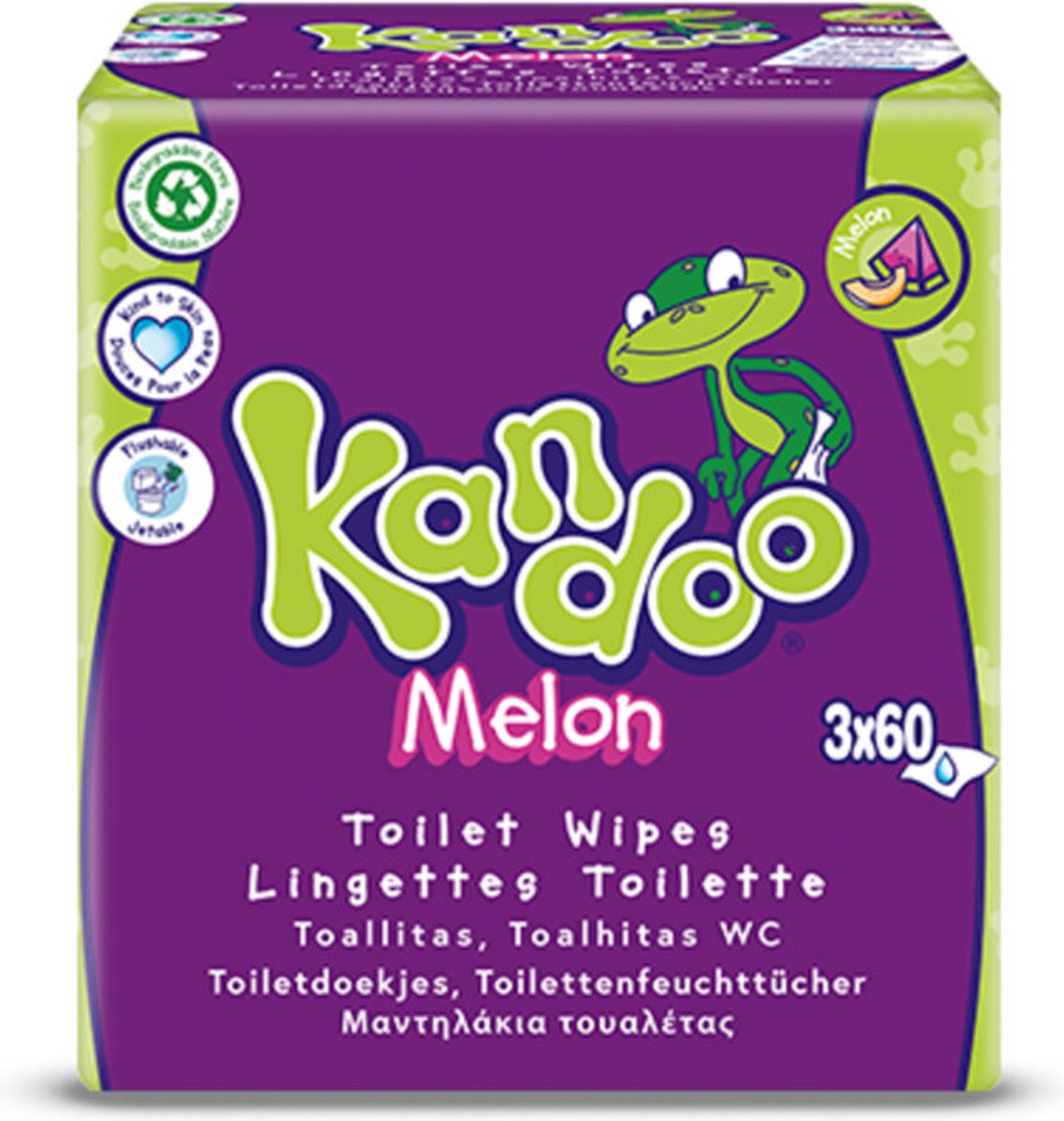 Goedkoopste Kandoo Vochtige Toiletdoekjes Melon 3 x 60 stuks