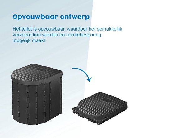 Opvouwbaar Campingtoilet met Deksel - Draagbaar Noodtoilet voor Reizen
