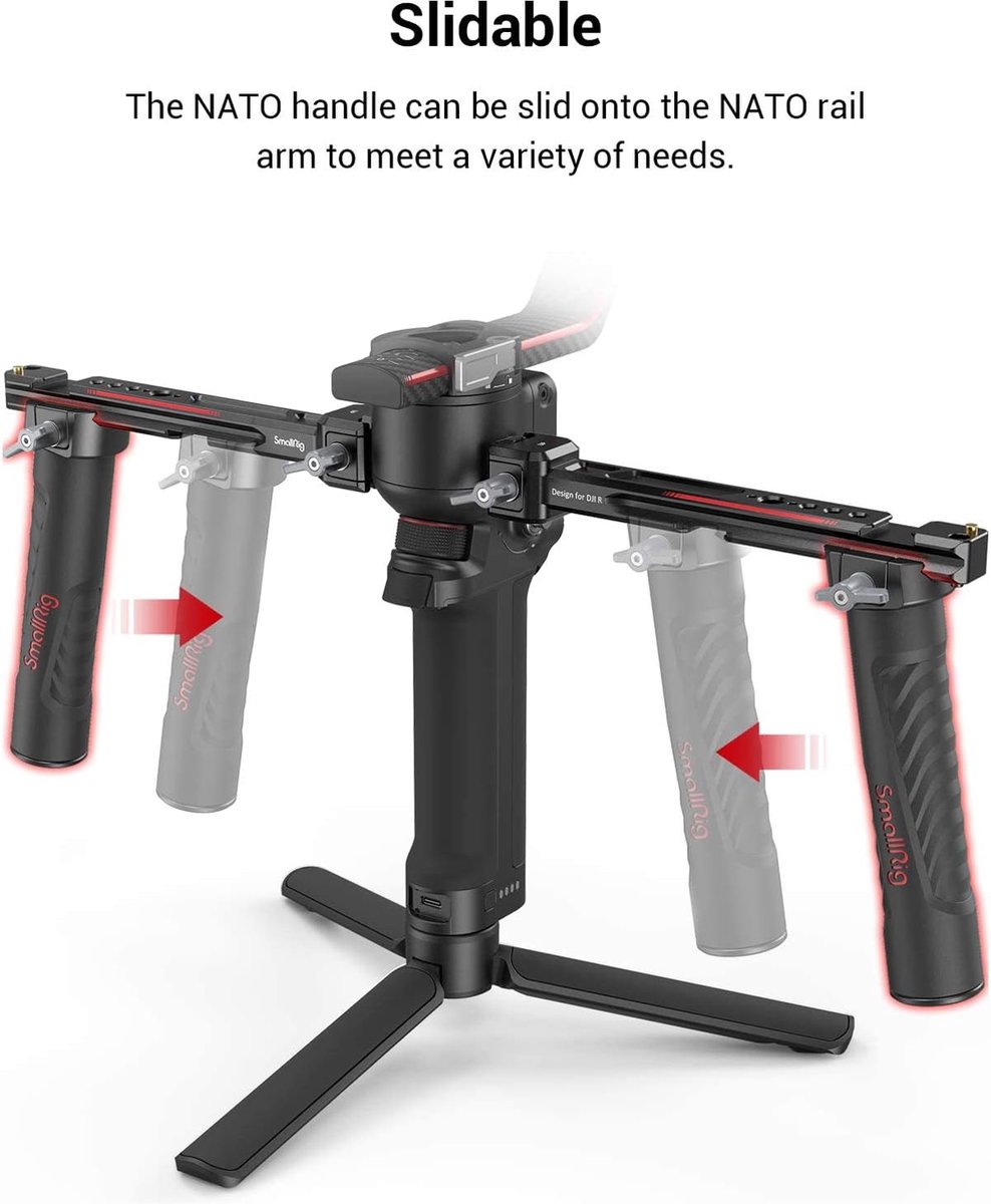 SMALLRIG Poignée Réglable Pour DJI RS 4/RS 4 Pro/RS 3 - Support 8kg - Prise Bas Angle - 3028C