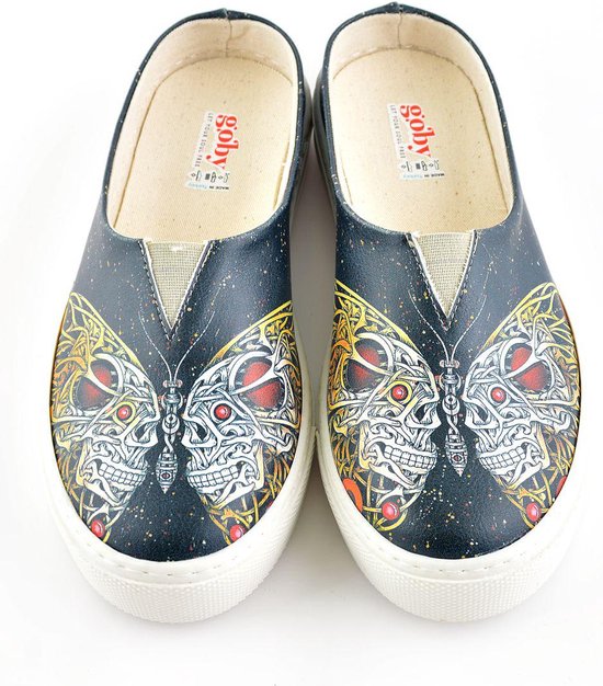 GOBY - Two Skulls - Baskets pour femmes - Chaussures pour femmes - Haute qualité - Fait main - Taille 40