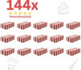 Bol.com Theedoeken - Horeca Kwaliteit - Katoenenen Theedoeken set - 144 x - Rood Wit - Ophang Lus aanbieding