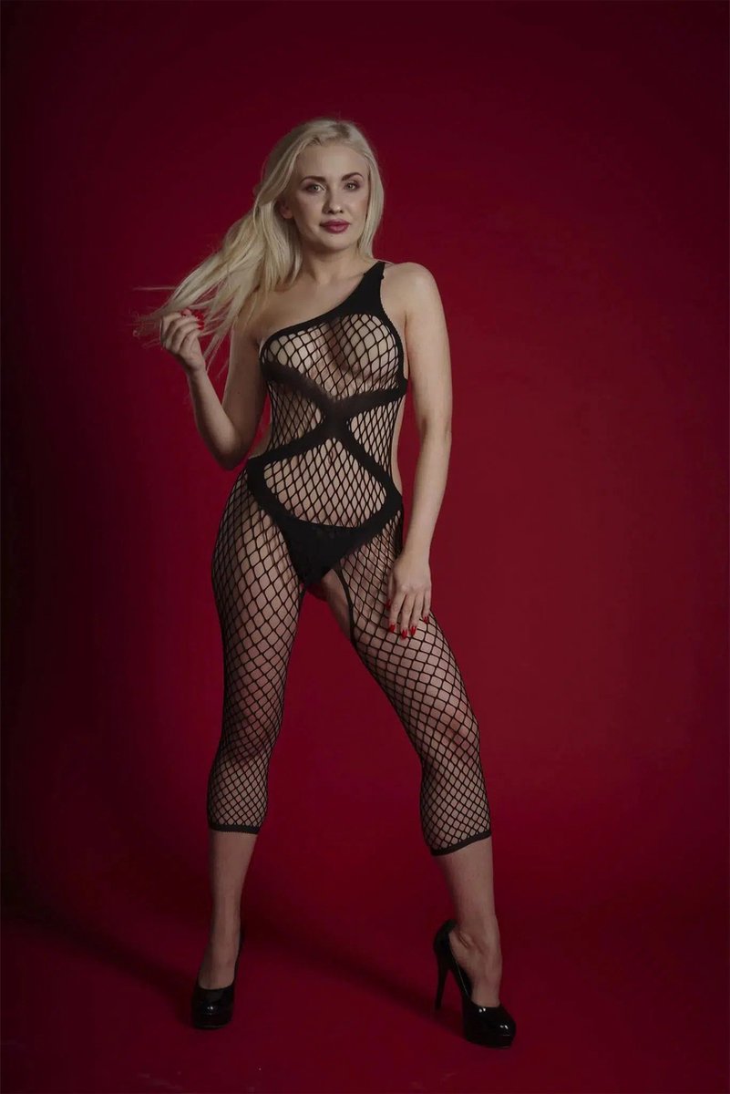 Goedkoopste Cindylove - Visnet Bodystocking met legging - One Size - Zwart