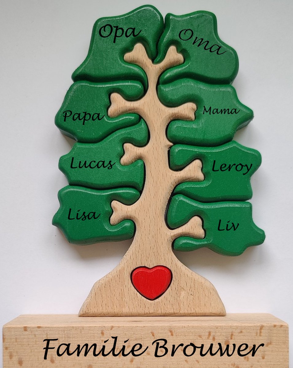 Goedkoopste Gepersonaliseerde Stamboom puzzel 8 namen - geboorte - kraam cadeau - Vaderdagcadeau - moederdagcadeau - Babygeschenkset