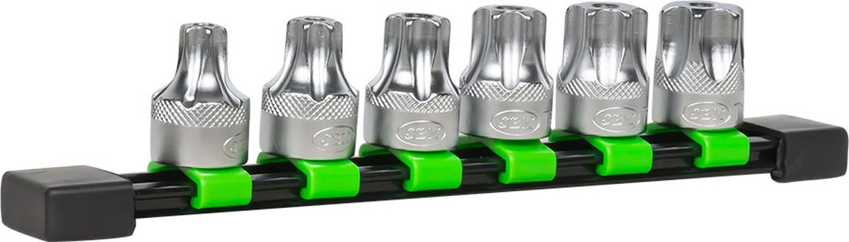 JBM Tools | SET VAN VERZEGELDE TORX-BITS MET EEN UITSPARING 1/2". 6-DELIG