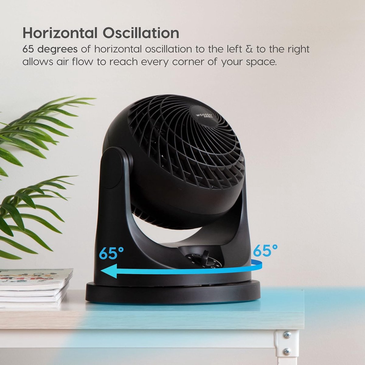 Iris Ohyama Woozoo, Stille, krachtige & draagbare tafelventilator, 33m², 13m reikwijdte, Oscillatie, Verticaal kantelen, Woonkamer - Woozoo PCF-HM23 - Zwart Iris Ohyama Woozoo, Stille, krachtige & draagbare tafelventilator, 33m², 13m reikwijdte, Oscillatie, Verticaal kantelen, Woonkamer - Woozoo PCF-HM23 - Zwart