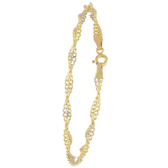 Bracelet jonc bicolore torsadé avec fermoir mousqueton.
