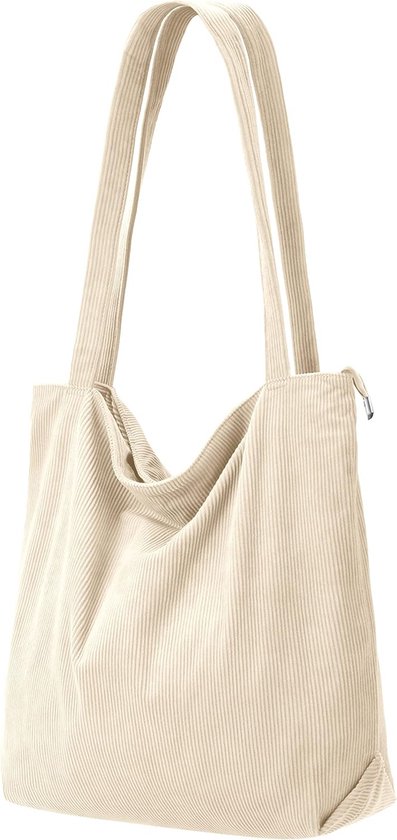 Corduroy Women's Shoulder Bag Shopper Handbag with Zip Shoulder Bags Large Capacity Shoulder Bag Large Capacity for Work, Office, Travel, Shopping, School, Daily Use, Yellow