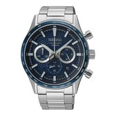 Seiko SSB445P1 Heren Chronograaf Zilver/Blauw