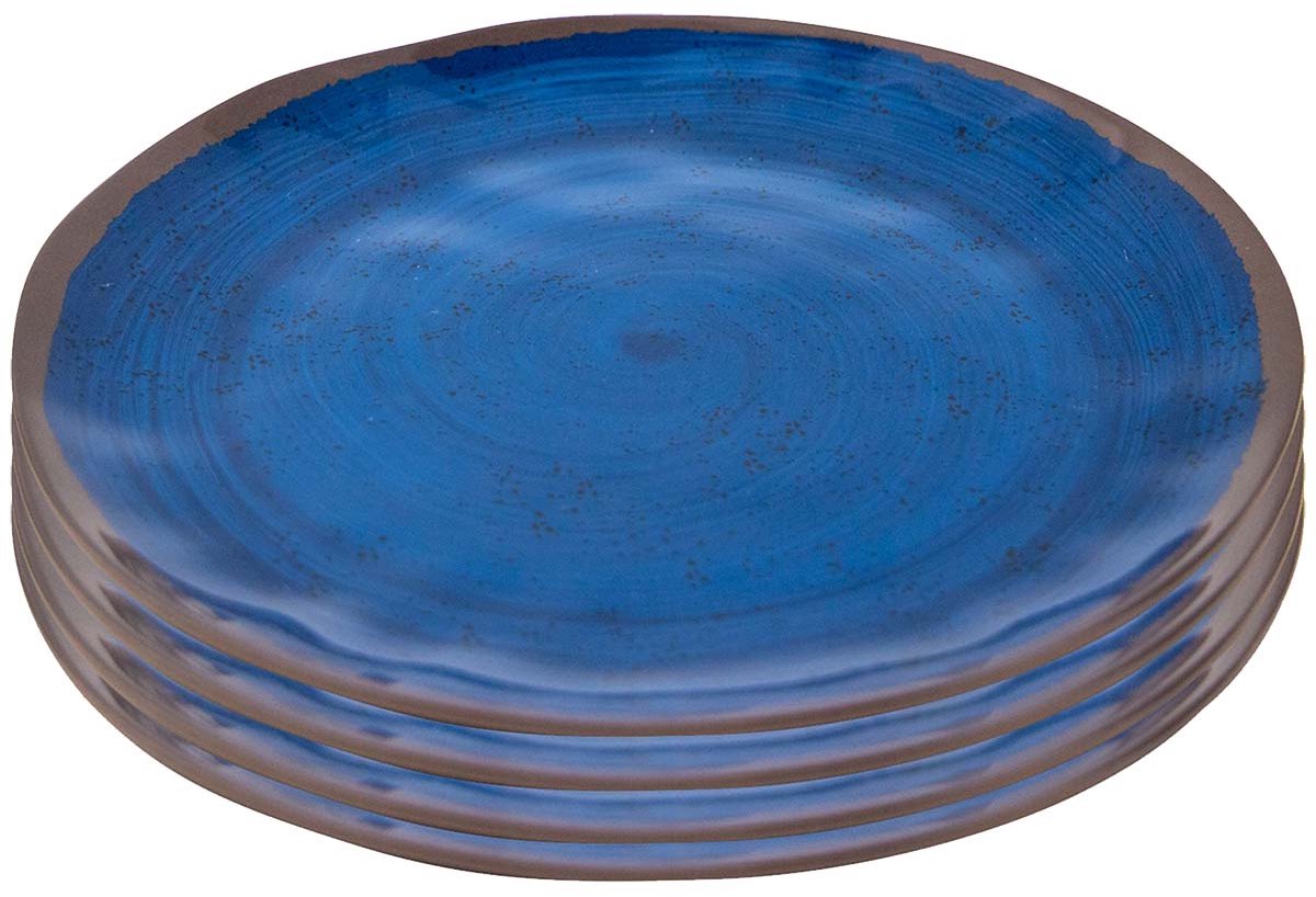 Bo-Camp - Dinerbord - Halo - 4 Stuks - Melamine - Blauw