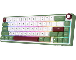 Royal Kludge RKR65 – RGB Mechanisch Gaming Toetsenbord – Foam Touch – Hot Swappable Switch – Green Sand – Blue Switches – Inclusief Stofkap