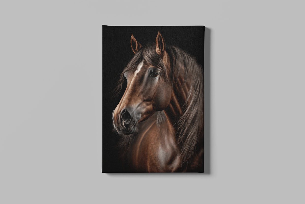 Trendex Global Canvas Schilderij - Dieren - Bruine Paard - 60x40x2 cm