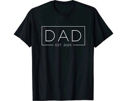 Zwart T-Shirt Dad est 2024 maat L - babyshower - dad to be - papa - zwanger - geboorte - genderreveal - t-shirt