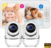 Bol.com iNeedy 2024 Babyfoon - Babyfoon met 2 Camera's - Baby monitor - 7 inch - Full LCD HD - Video & Audio aanbieding