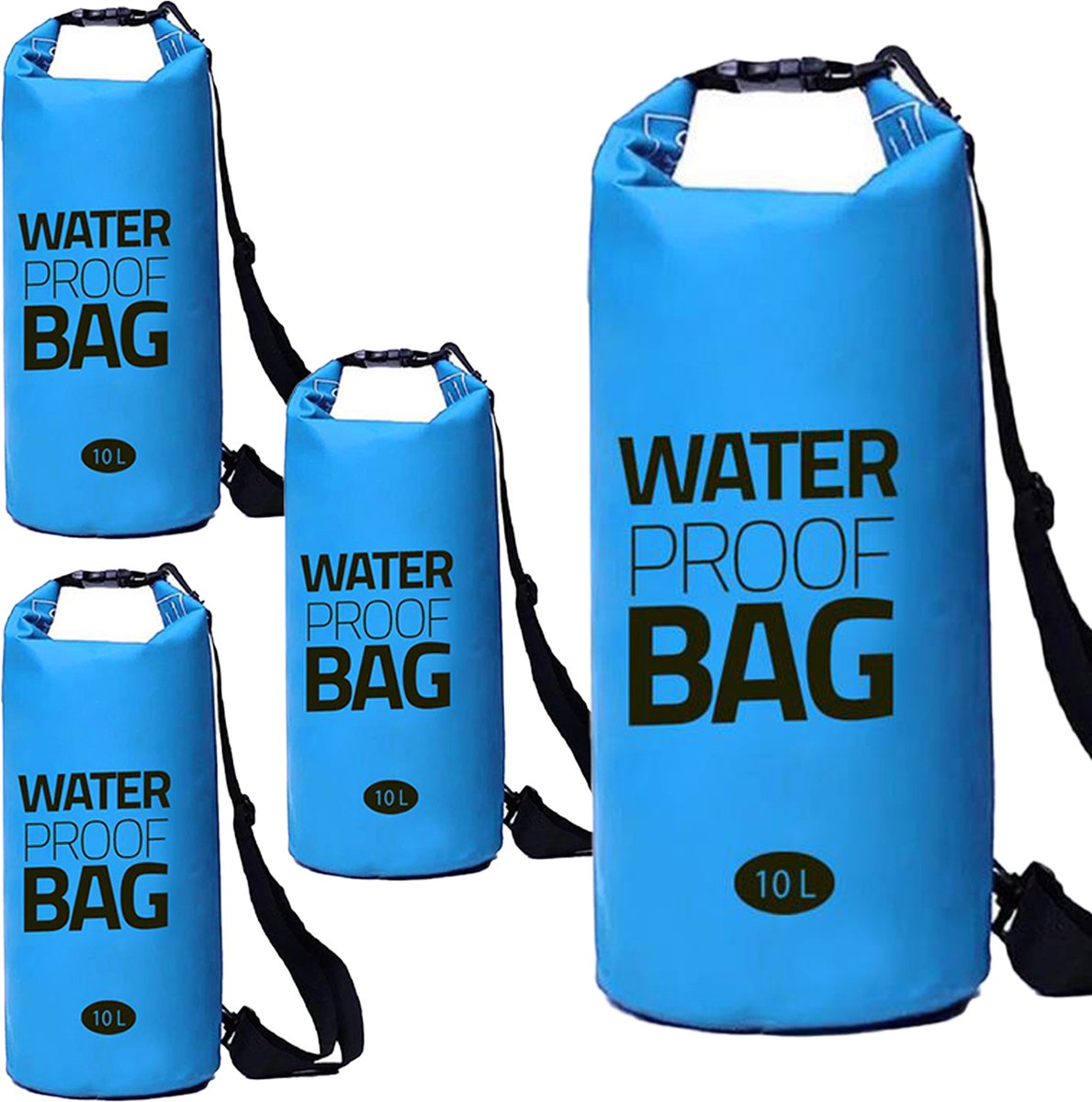 Eurocatch - Waterdichte - Dry Bag - Duffel Bag - Waterdichte Tas - Blauw - 10 liter - 4 Stuks