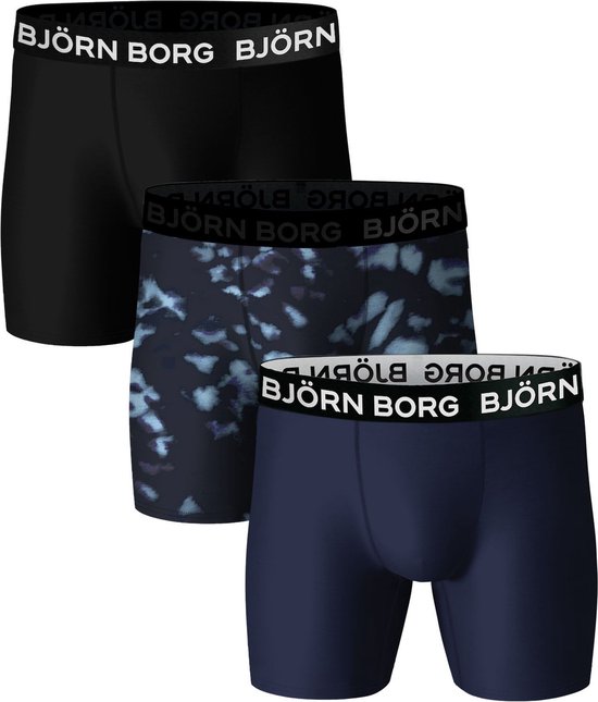 Foto: Bjorn borg bj rn borg performance boxershorts 3 pack blauw zwart heren maat xl body fit