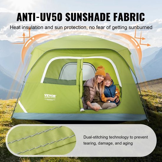 6 persoons familietent - Kamperen & outdoor - Instant setup inclusief handige draagzak - Kampeertent - Kampeer Tent — afbeelding 2