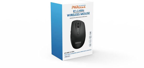 Verpakking van de PHREEZE BT+ 2.4GHz draadloze muis.