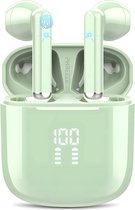 Bol.com Draadloze Oortjes met LED Display - Bluetooth 5.3 - Groen - Volledig Draadloos - Oordoppen met Microfoon - Oordopjes Blu... aanbieding