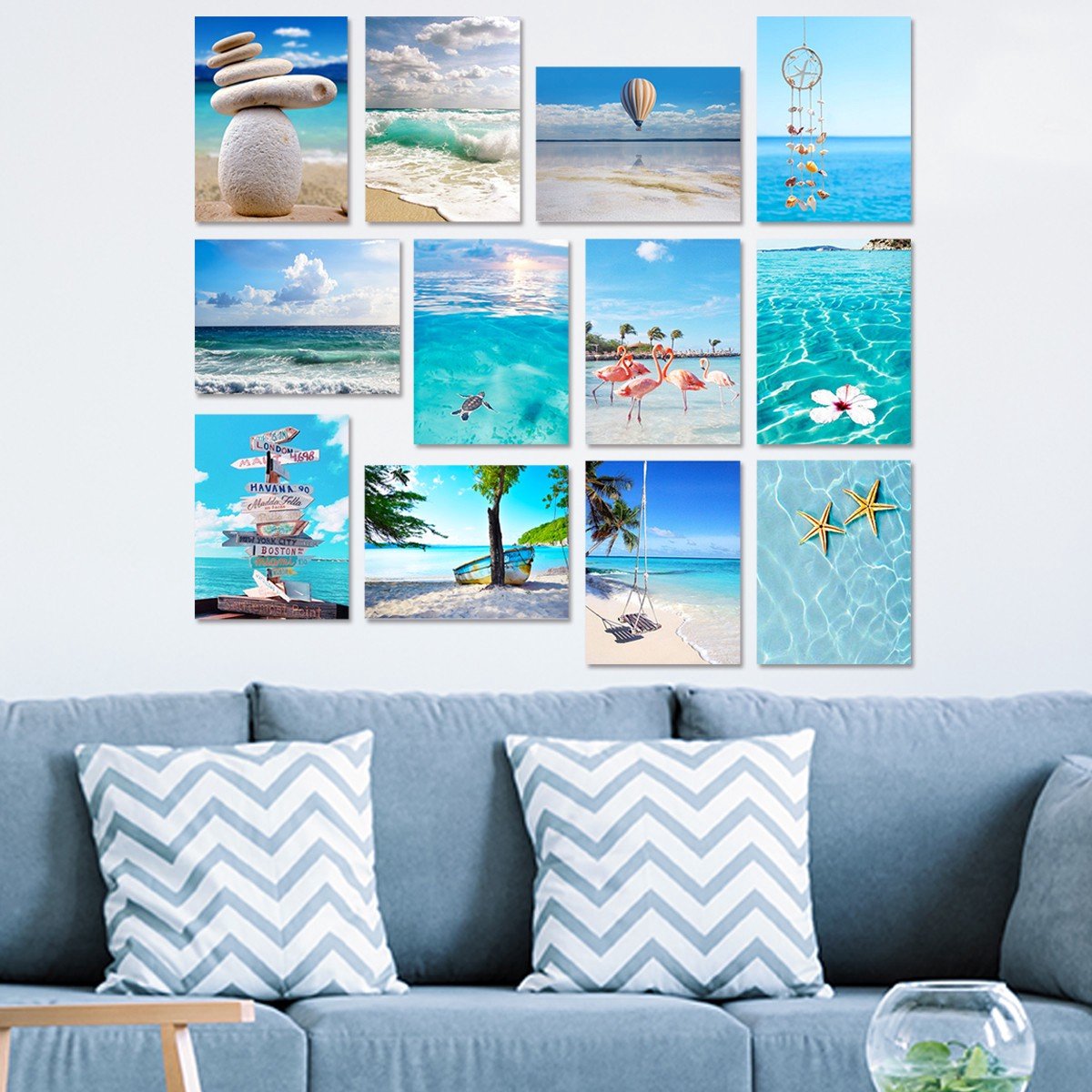 Lulu Decoratief MDF schilderij (12 stuks) | 100% MDF | 20 x 15 cm - Emob - Wanddecoratie - MDF
