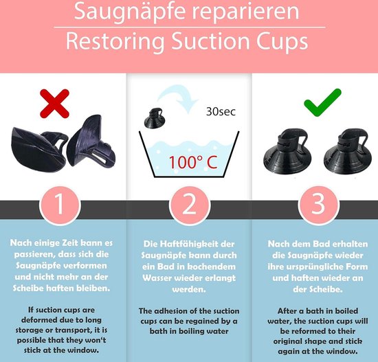 2x auto zonneklep met 8 zuignappen - baby dieren met mama - 48x31cm - zijruit zonneklep - zak - baby kinderen - meisjes jongens - Zonnescherm van Dresses and fun — afbeelding 2