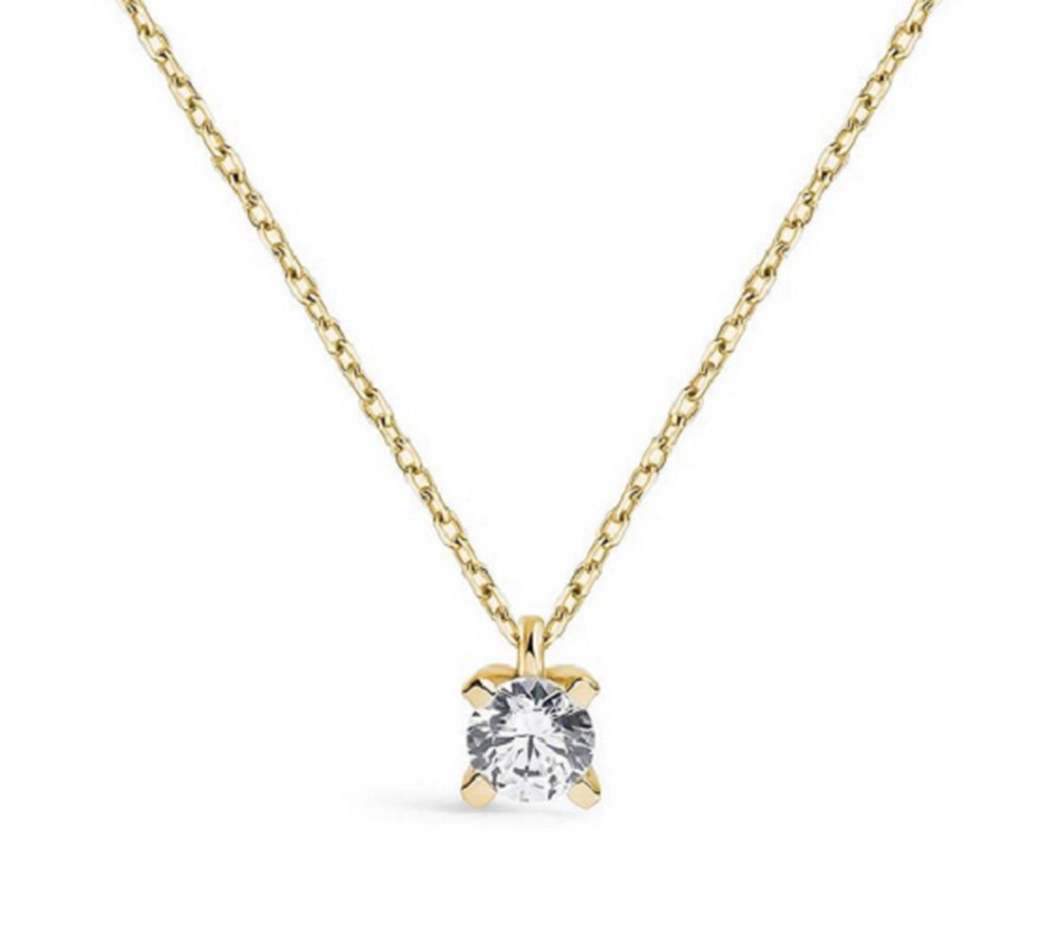 ITY LUX 18 karaats geelgouden hanger met diamant 0,25 karaat met certificaat - Strong Claw Diamond Choker 0.25 Cts HSI2