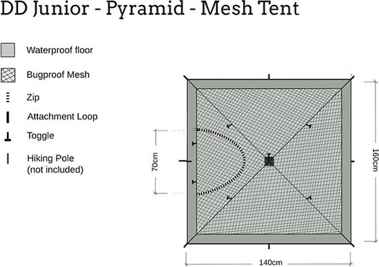 DD Junior Pyramid Mesh Tent Kinder Klamboetent van Theel. — afbeelding 4