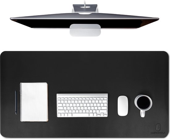 Muismat XXL - Bureau Onderlegger - Muismatten - Anti Slip - 120x60 cm - Kunstleer - Zwart/Rood